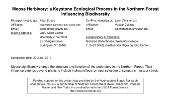 Moose Herbivory: a Keystone Ecological Process in the Northern Forest  Influencing Biodiversity