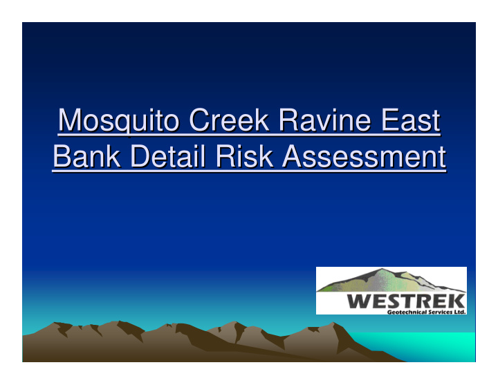 mosquito creek ravine east mosquito creek ravine east