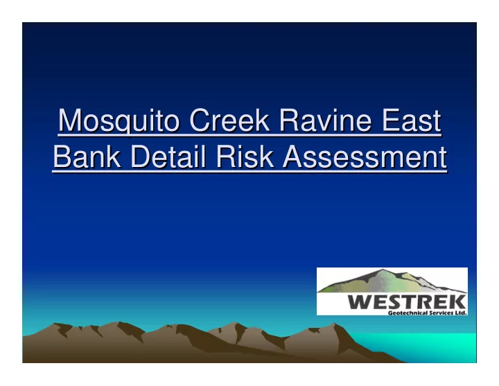 mosquito creek ravine east mosquito creek ravine east