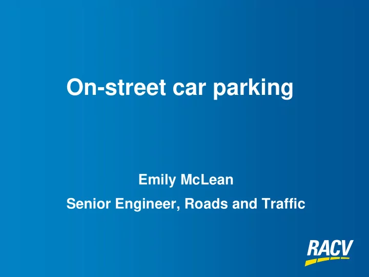 on street car parking