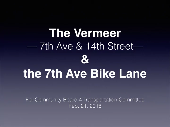 the 7th ave bike lane
