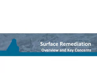 Surface Remediation  Overview and Key Concerns  Surface Remediation  Primary components