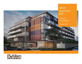 Killam Apartment  REIT Investor  Presentation January 2017  1 Cautionary Statement  Cautionary