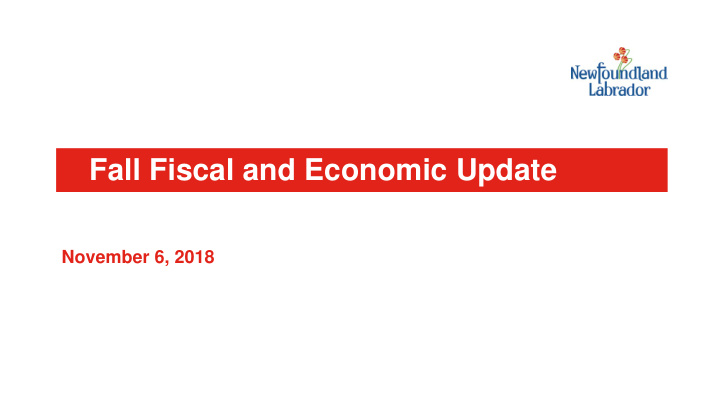 fall fiscal and economic update