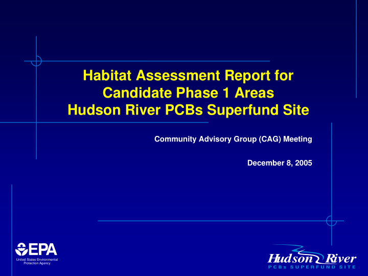habitat assessment report for candidate phase 1 areas