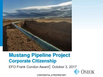 Mustang Pipeline Project  Corporate Citizenship  EFO Frank Condon Award October 3, 2017