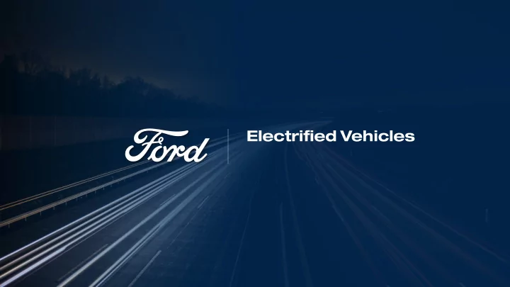 electrified vehicles