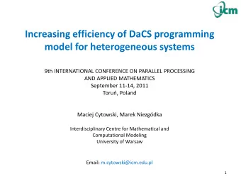 model for heterogeneous systems  9th INTERNATIONAL CONFERENCE ON PARALLEL PROCESSING  AND APPLIED
