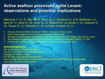 Active seafloor processes in the Levant:  observations and potential implications  Makovsky Y. (1),