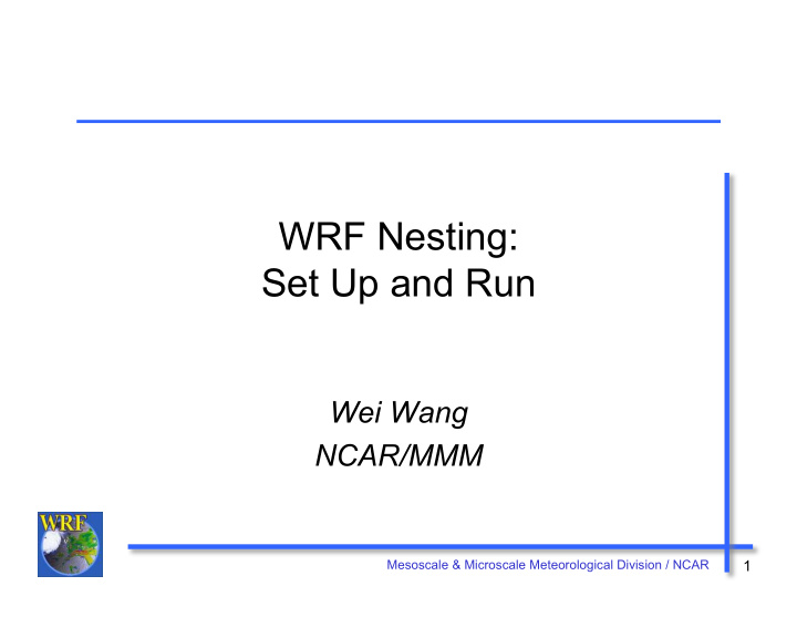 wrf nesting set up and run