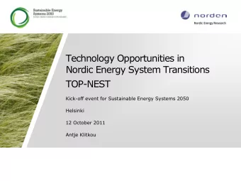 TOP-NEST  Kick-off event for Sustainable Energy Systems 2050  Helsinki  12 October 2011  Antje