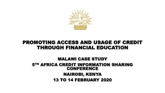 PR  PROMO  OMOTING  TING ACC  CCES  ESS  S AND  AND USA  USAGE  GE OF  OF CR  CRED  EDIT  IT  THR