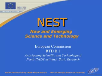 NEST  NEST  New and Emerging  Science and Technology  European Commission  RTD.B.1  Anticipating