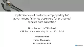 Optimisation of protocols employed by NZ  government fisheries observers for protected  species