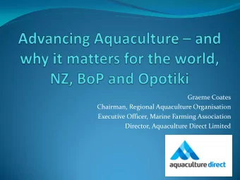 The World  The Aquaculture sector is the fastest growing seafood sector  The Food &amp;