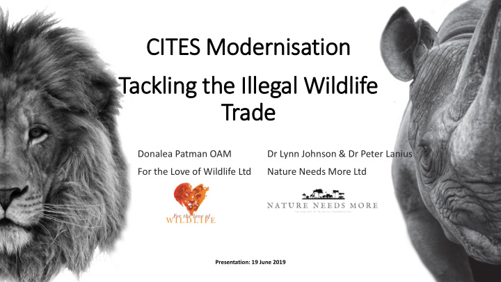 tackling the ill illegal wil ildlife