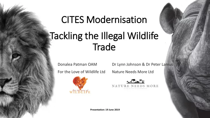 tackling the ill illegal wil ildlife
