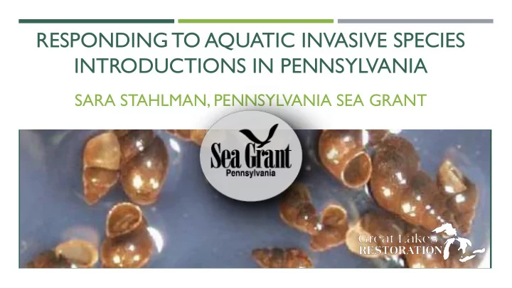 responding to aquatic invasive species introductions in