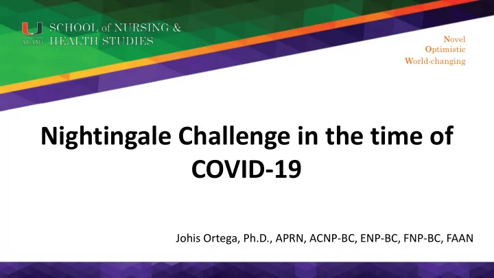 nightingale challenge in the time of