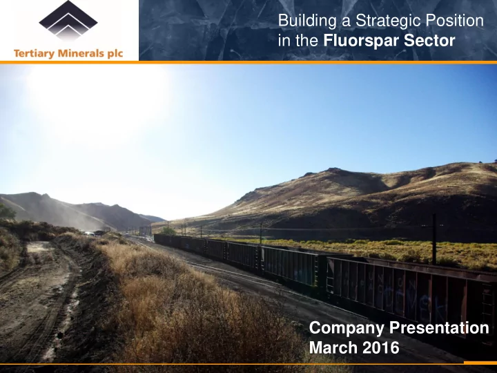 building a strategic position in the fluorspar sector