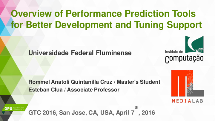 overview of performance prediction tools for better