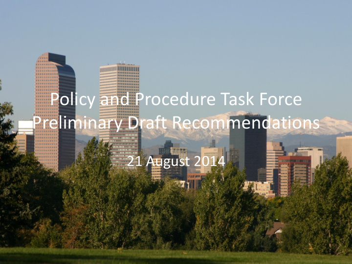 preliminary draft recommendations