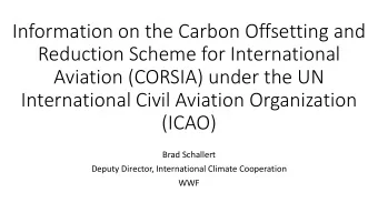 Information on the Carbon Offsetting and  Reduction Scheme for International  Aviation (CORSIA)