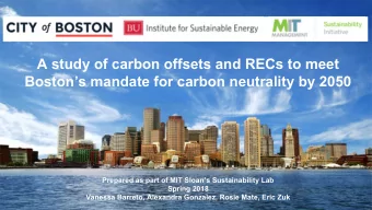 BU Institute for Sustainable Energy  A study of carbon offsets and RECs to meet  Bostons mandate