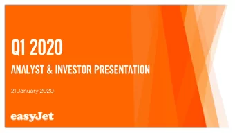 Q1 2020  Analyst &amp; investor presentation  21 January 2020 Q1 performance  momentum continues
