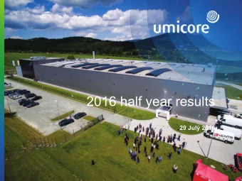 2016 half year results  29 July 2016  1  Overview    Highlights H1 2016    Outlook 2016