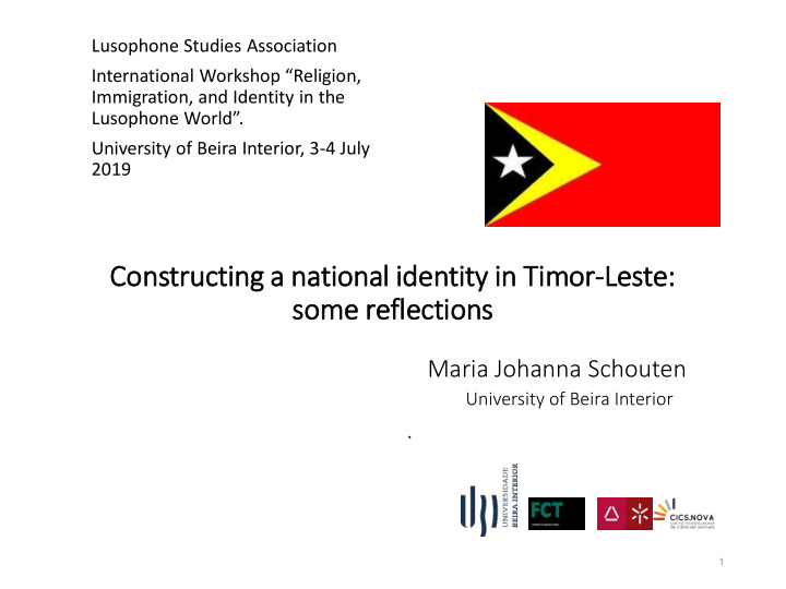 con onstructing a a na natio ional ide identity in in tim