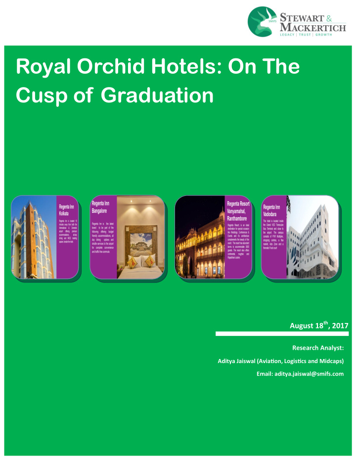 royal orchid hotels on the cusp of graduation