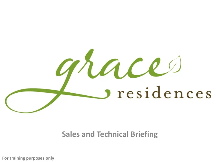 sales and technical briefing