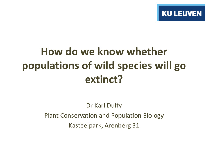 how do we know whether populations of wild species will