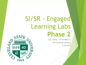 Learning Labs  Phase 2  CLS-141432 / CP-201800733  Pre-Submittal Meeting  5/22/2018  Building