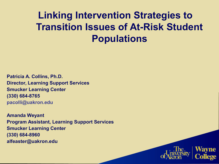 linking intervention strategies to linking intervention