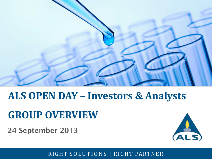 als open day investors analysts group overview