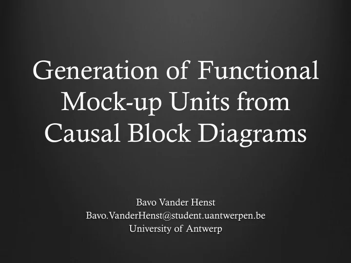 generation of functional mock up units from causal block