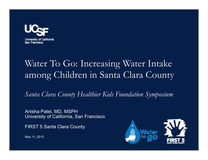 water to go increasing water intake among children in