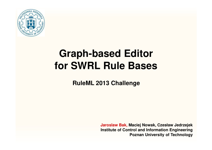 graph based editor for swrl rule bases