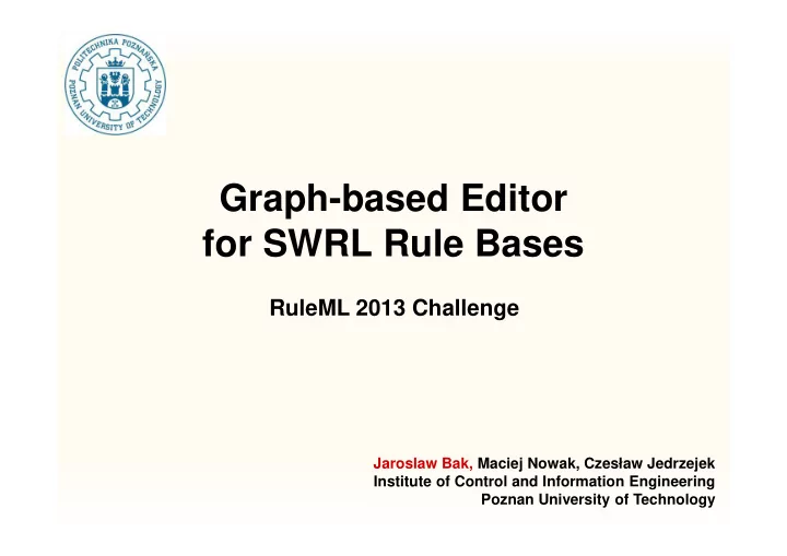 graph based editor for swrl rule bases
