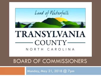 BOARD OF COMMISSIONERS  Monday, May 21, 2018 @ 7pm  Public Comment  Sign up is required.  Speakers