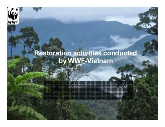 Restoration activities conducted  by WWF-Vietnam  www.panda.org/greatermekong  Activities of forest
