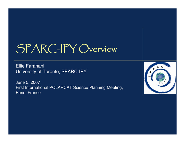 sparc ipy overview sparc ipy overview
