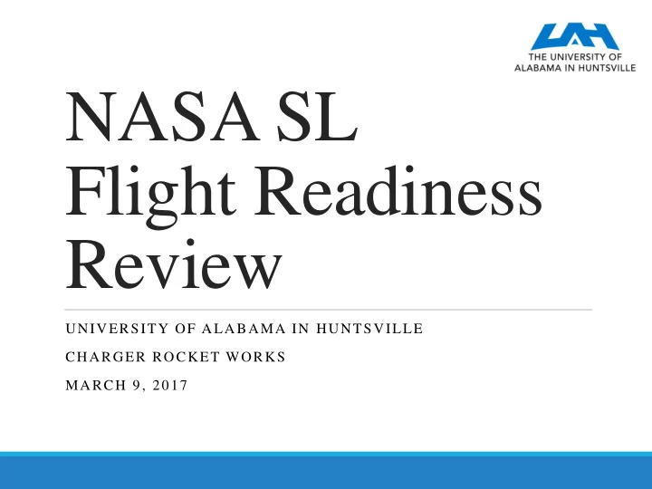 nasa sl flight readiness