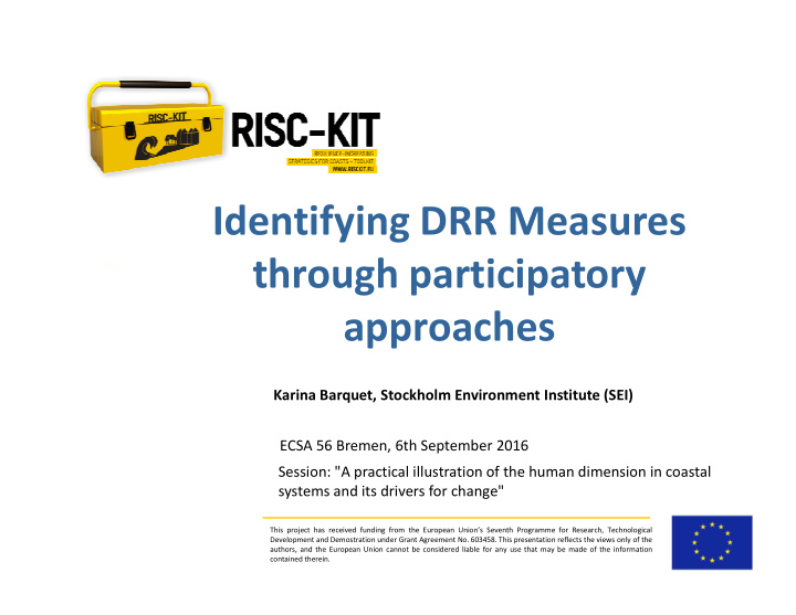 identifying drr measures through participatory approaches