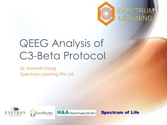 QEEG Analysis of  C3-Beta Protocol  Dr. Kenneth Kang  Spectrum Learning Pte Ltd  Spectrum of Life