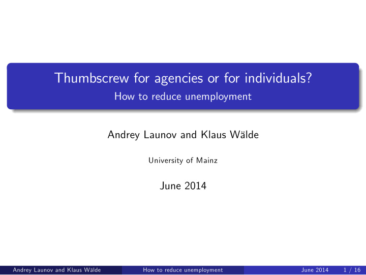 thumbscrew for agencies or for individuals