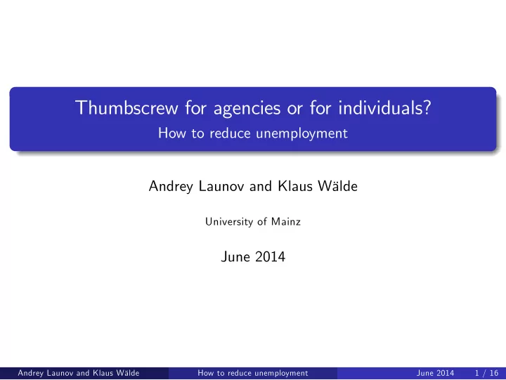 thumbscrew for agencies or for individuals