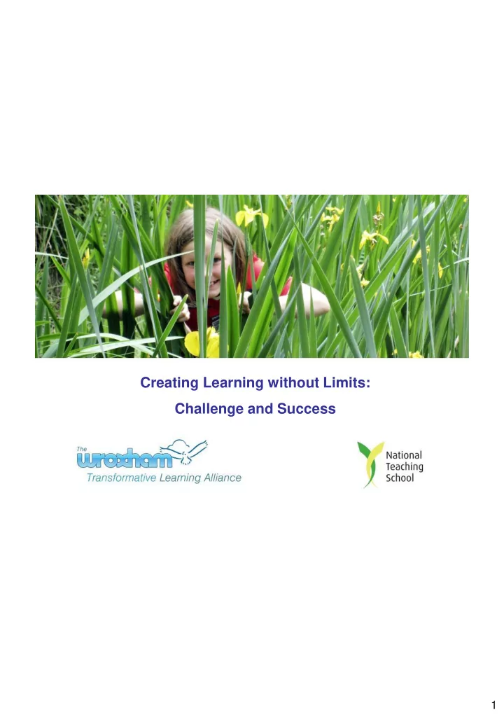 creating learning without limits challenge and success